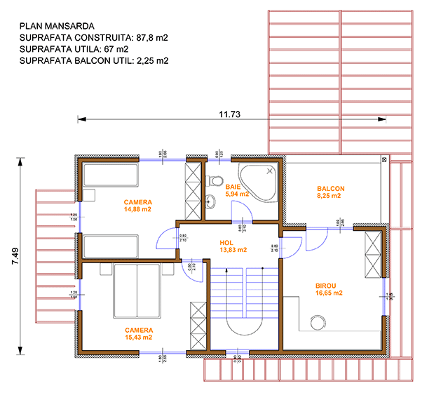 Plan mansarda casa Berlin
